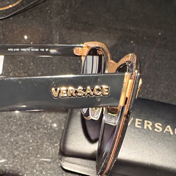 Versace Black and Gold Sunglasses with Case - Picture 5 of 11